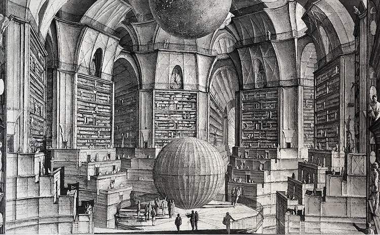 The Library of Babel by Érik Desmazières