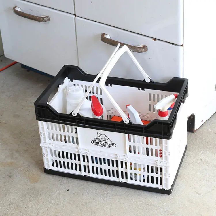 日本 DULTON Outdoor可折疊手提籃/ 30L/ White