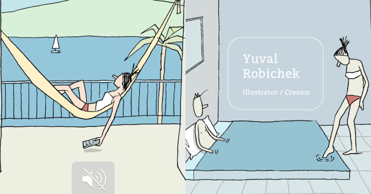坠入夏日Chill感世界,插画家Yuval Robichek描摹惬意度假写照